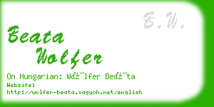 beata wolfer business card